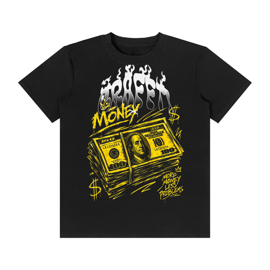 money black yellow shirt