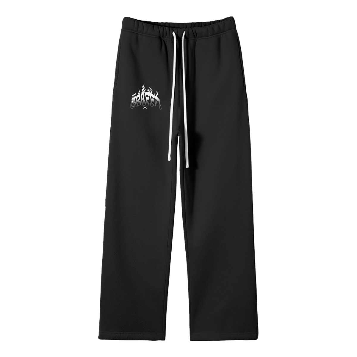 graffti  Solid Color Fleece Straight Leg Pants