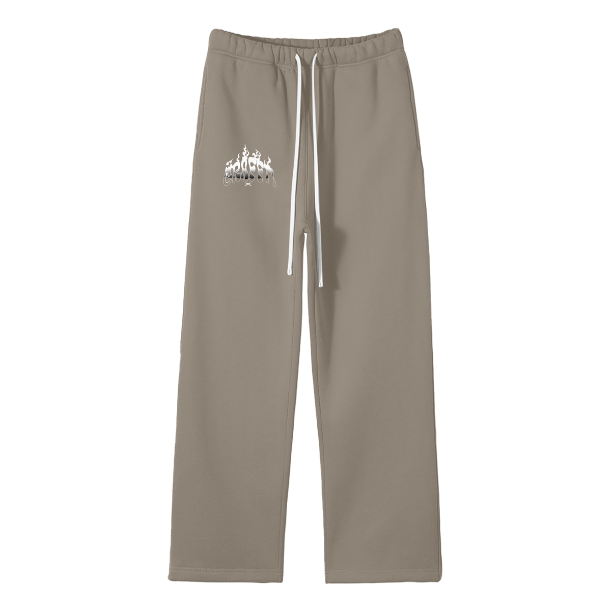 graffti  Solid Color Fleece Straight Leg Pants