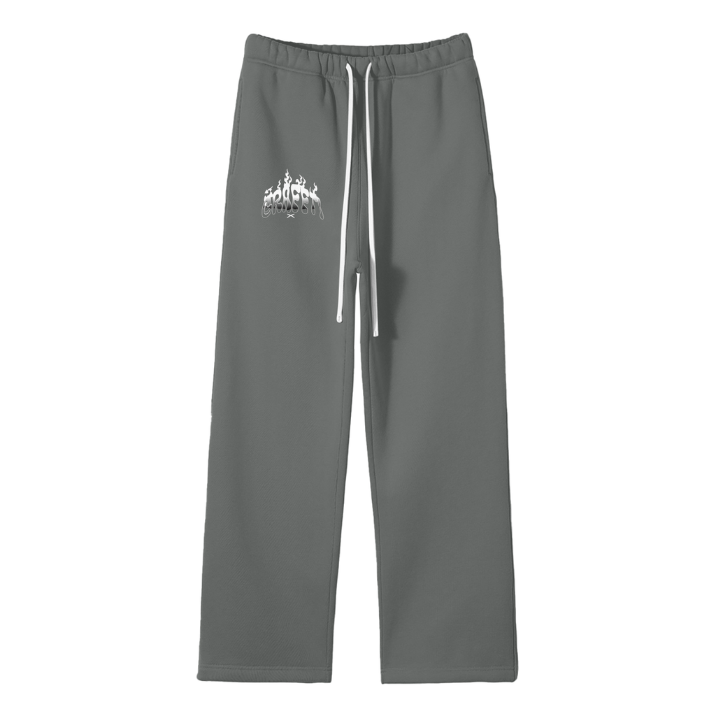 graffti  Solid Color Fleece Straight Leg Pants